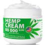 Hemp Cream 80000 mg Blend - All-Natural Seed Oil Extract for Knee, Lower Back, Feet, Wrist and Joint Pain Relief - Extra Strength Massage Lotion with Arnica, Menthol and Organic Oils
