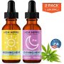 Organic Hemp Oil 2 Pack by Non Hippie - AM and PM Formulas - Hemp Extract Oil for Pain Relief, Anxiety Relief, and Sleep - Vegan - 2 Bottles (60 Total Servings)