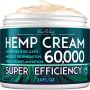 Hemp Pain Relief Cream 60,000 Mg - Natural Hemp Extract Cream for Arthritis, Back Pain & Muscle Pain Relief - Efficient Inflammation Cream & Carpal Tunnel Relief - Made in USA - Good for Skin Health