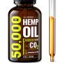 Hemp Oil 50000 MG Extra Efficacy - Stress & Anxiety Relief - Made in The USA - 100% Natural & Safe Hemp Oil - Immune Support - Anti-Inflammatory & Joint Support - Ideal Omega 3, 6, 9 Balance