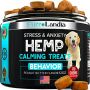 FurroLandia Hemp Calming Treats for Dogs - 170 Soft Chews - Made in Usa - Hemp Oil for Dogs - Dog Anxiety Relief - Natural Calming Aid - Stress - Fireworks - Aggressive Behavior (Peanut Butter Flavor)