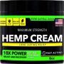 Hemp Cream Maximum Strength. Hemp Oil & Arnica Cream, Soothes Discomfort on Joint Muscle Shoulder Hip Nerve Neck Knee & Back Support. All Natural Relief Cream Made in USA. Instant Menthol Rub