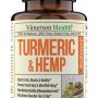 Turmeric Curcumin & Hemp Seed Powder with BioPerine & Lemon Balm - Natural Joint Discomfort Relief Supplement for Balanced Inflammation. Stress & Mood Support. Vegan, Non GMO. 60 Capsules