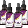 Hemp Oil - 4 Pack - Grown & Made in USA - Natural Hemp Drops by NewAge (3000 (Pack of 4))