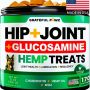 Hemp Hip and Joint Supplement for Dogs - Glucosamine for Dogs - Dog Joint Pain Relief Treats - Chondroitin, MSM, Hemp Oil - Advanced Dog Joint Supplement Health - Mobility Support Chews - Made in USA