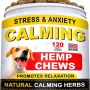 STRELLALAB Hemp Calming Chews for Dogs Anxiety Relief - Made in USA w/Hemp Oil - Dog Training & Behavior Aid - Natural Stress Relief During Firework, Storm, Separation, Barking - 120 Treats