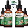 Hemp Oil for Dogs Cats - 4 Pack 1500mg - Separation Anxiety, Joint Pain, Stress Relief, Arthritis, Seizures, Calming Dog Treats - Organic Hemp Seed Oil Extract