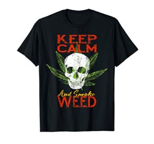 Keep Calm And Smoke Weed Rasta CBD Oil Hemp Cannabidiol Gift T-Shirt