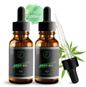 (2-Pack | Blood Orange Flavor) Hemp Oil for Pain, Anxiety & Stress Relief 1000mg – Pure Organic Hemp Seed Oil Extract, Helps with Skin & Hair, Relaxation, Better Sleep