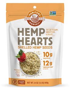 Manitoba Harvest Hemp Hearts Raw Shelled Hemp Seeds, 24oz; with 10g Protein & 12g Omegas per Serving, Whole 30 Approved, Keto Friendly, Non-GMO, Gluten Free