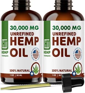 Unrefined Hemp Seed Carrier Oil – Pure,Organic, Natural Hemp Massage Oil Cold Pressed Raw Aromatherapy Virgin Hemp Oil Body Hair Skin Nails Base Oil 1 oz 2 Pack