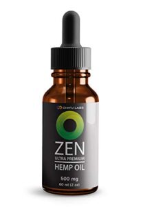Zen Hemp Oil Premium 500mg 60ml (2oz) – Natural Pain Reliever, Minimizes Epileptic Seizures, Cure for Anxiety, Prevents Social Recognition Deficit | Made in The USA