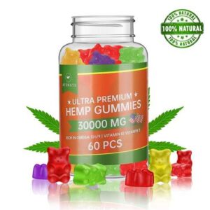 Hemp Gummies 30000MG – 100% Natural Hemp Oil Infused Gummies for Pain, Anxiety, Stress & Inflammation Relief, Promotes Sleep & Calm Mood