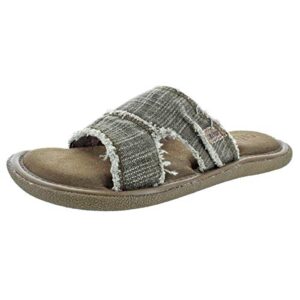 Crevo Cory Men’s Hemp Memory Foam Slide Sandals Brown Size 12