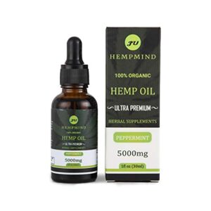 Hemp Oil Extract Ultra Premium – 100% Organic – 5000mg – for Pain & Stress Relief Natural Hemp Drops – Helps with Better Sleep, Skin & Hair Reduce Stress, Anxiety and Improve Health, Zero THC CBD,