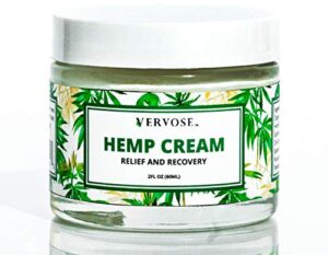 Vervose | Natural Hemp Pain Relief Cream | Arnica, Menthol & Coconut Oil – Relieves Inflammation, Muscle, Joint, Back, Neck, Knee, Nerves & Arthritis Pain | All Natural | Vegan | Made in The USA