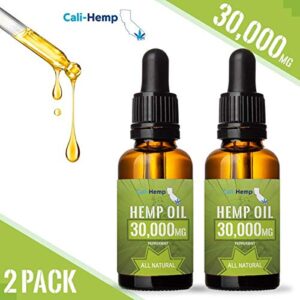 (2 Pack) Pure Organic Hemp Oil Extract 60000mg for Anxiety Relief Stress Relief & Pain Relief- All Natural Hemp Drops Ingestible & Topical Use – Vegan – Non-GMO – Plant Based-Peppermint