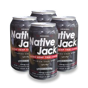 Native Jack, CBD Nitro Hemp Thai Cold Brew Coffee, (4 Count, 12 Fl Oz Each)